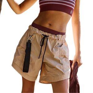 NEW Free People FP Movement In the Wild Hiking Shorts Khaki Small